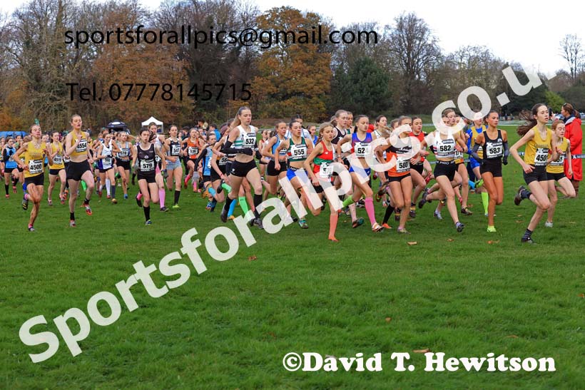 Girls Under-15s, 2023 British Athletics Cross Challenge, Sefton Park, Liverpool. Photo: David T. Hewitson/Sports for All Pics